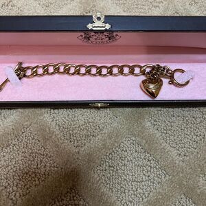 Juicy Couture gold heart charm bracelet